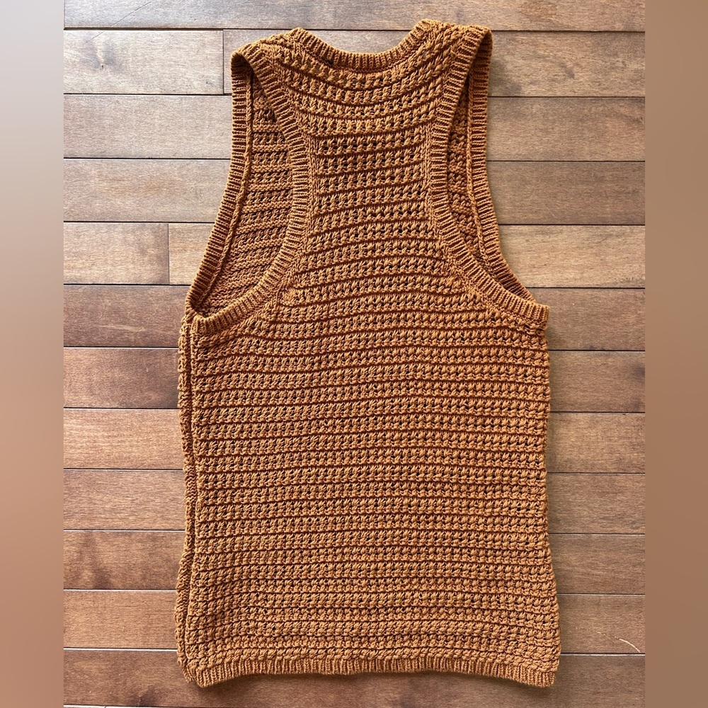 Madewell Rust Knit Sleeveless Racer Back Tank Top Sweater Size Small - Picture 4 of 6